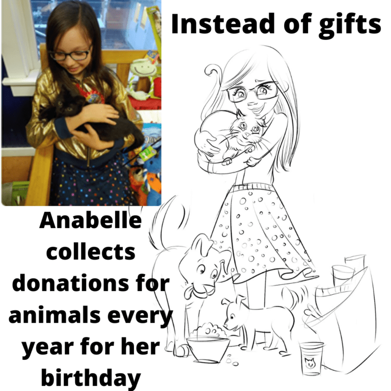 Anabelle collects donations for animals every year for her birthday